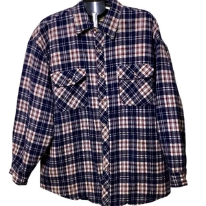 VTG NWOT Northwest Blue Mens XL Flannel Quilted Lined Plaid Shirt Jacket - Picture 1 of 10