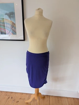 KETTLEWELL Royal Purple Ruched Skirt Jersey UK L Su Wi - Image 1 of 4
