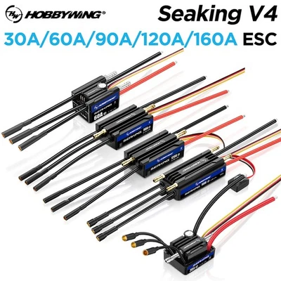 HOBBYWING Seaking V4 Sensorless Brushless ESC 30A-160A IP67 for RC Model Boats - Image 1 of 4