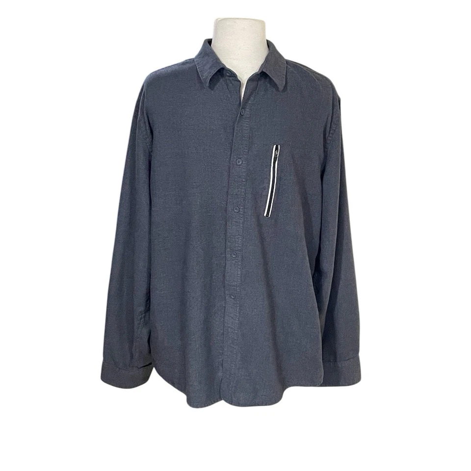 Men's Button Down Tony Hawk Shirt Size XL Long Sleeve Chest Pocket Dark Gray EUC - Image 1 of 4