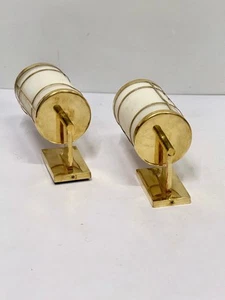 Pair of 2 Marine Artefacts Antique Original Brass Old Wall Sconces Lamp Fixture - Picture 1 of 21