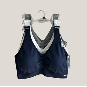 NAUTICA 3 PEZZI REGGISENI LAUNGE COMFORT SENZA CUCITURE ~ NT2539 MULTICOLORE ~ DIMENSIONI 3X ~ PIASTRA LOGO - Foto 1 di 4
