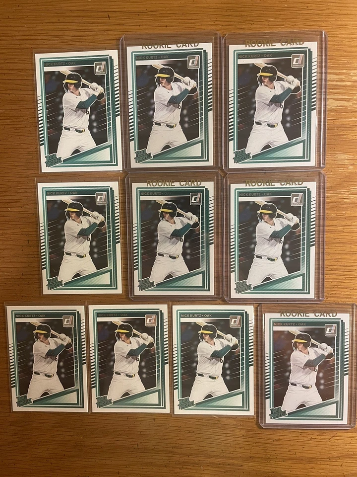 Nick Kurtz A's Lot of (10)  Donruss "Rated Rookies" Rookies MINT - Image 1 of 1