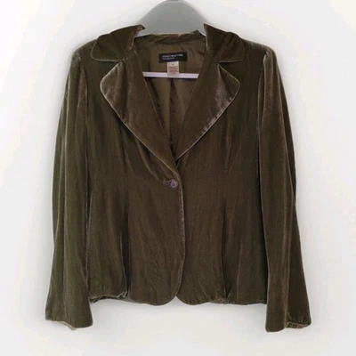 Blazer Jones New York coleção mistura de seda verde tamanho 4 - Imagem 1 de 4
