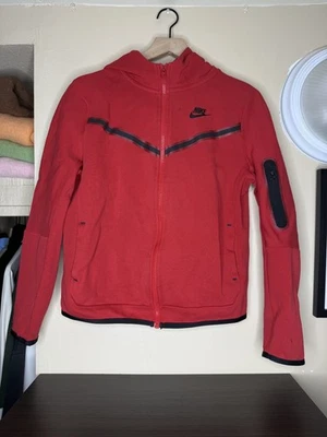 Nike Tech Fleece Hoodie Red Youth Xl Zip Up Sweatshirt Jacket Swoosh Logo - Image 1 of 4