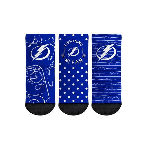 Toddler Rock Em Socks Tampa Bay Lightning #1 Fan 3-Pack Crew Socks Set Cover