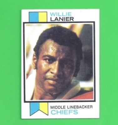 NFL 1973 Topps WILLIE LANIER #410 Kansas City Chiefs HOF - Image 1 of 2