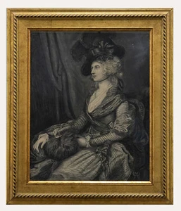 Nach Thomas Gainsborough - 1900 Holzkohlezeichnung, Mrs. Siddons - Bild 1 von 7