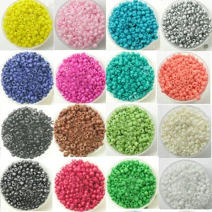 50g Opaque Glass Tiny Round Loose Beads Smooth Pony Solid Color 2mm 3mm 4mm - Picture 1 of 25