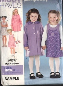 Simplicity Sewing Pattern 0689 Childs Coat Jumper Top Size 3-4-5-6 - Picture 1 of 2