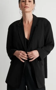 Madewell The Relaxed Blazer in Softdrape True Black Size Large NWT - Picture 1 of 6