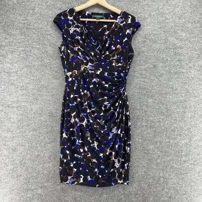 Vestido Ralph Lauren Mujer 4 Negro Funda Geométrica Midi Cuello en V Manga Corta Foto 1 de 4