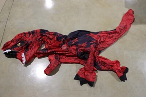 Inflatable Red Tyrannosaurus Rex Costume Adult Size 150-180cm Missing Glove NR - Picture 1 of 6