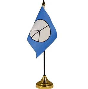 CND PAZ MESA BANDERA ESCRITORIO 6"X4" 15cm x 10cm banderas DESARME NUCLEAR - Imagen 1 de 1