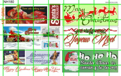 NH180 CALCOMANÍAS DE DAVE CONJUNTO DE VACACIONES DE NAVIDAD #2 VAGÓN Y ANUNCIOS DE TEMPORADA Foto 1 de 4