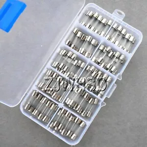 Kit surtido de fusibles de tubo de vidrio de soplado rápido de 5x20 mm de 0,2"" x 0,8"" juego de soplado rápido de 100 piezas - Imagen 1 de 2