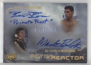 2018 Upper Deck Aliens Movie Actor Reactor Dual Ricco Ross Mark Rolston Auto p1l