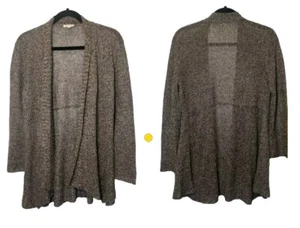 Eileen Fisher Linen Knit Cardigan Sweater Neutral Natural Fabric Medium Brown - Picture 1 of 11