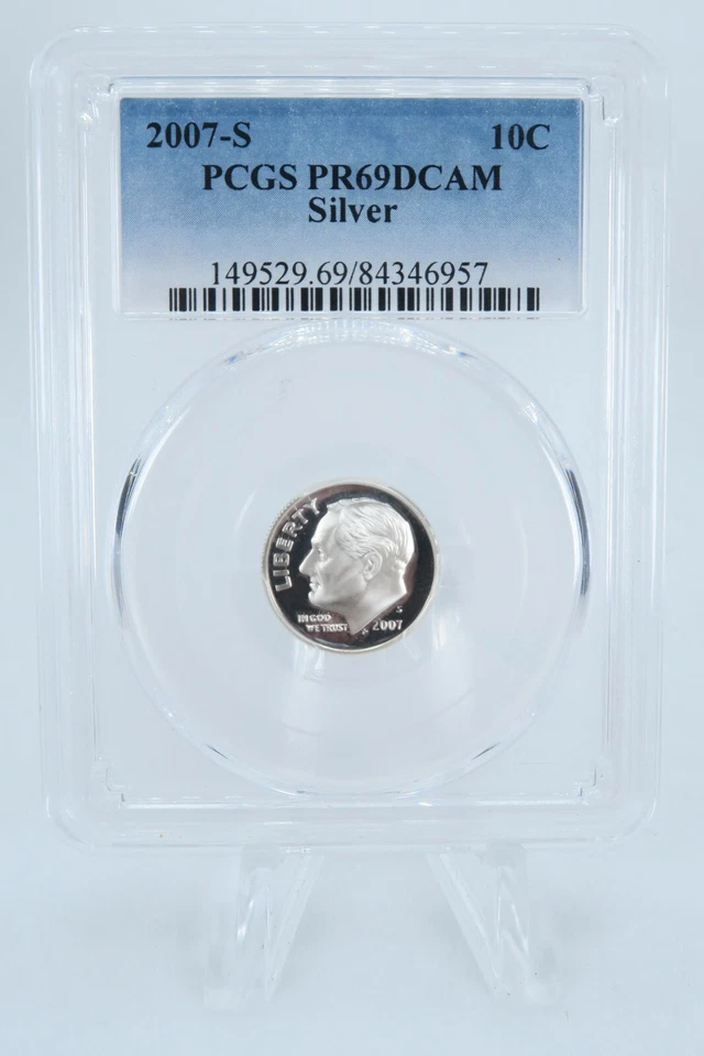 2007-S PCGS PR69DCAM Silver Roosevelt Dime Proof 10C - Image 1 of 2