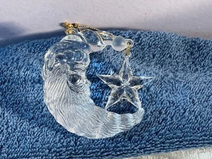 Christmas ornament acrylic Quarter Moon Santa face & Star EX8967 - Bild 1 von 5