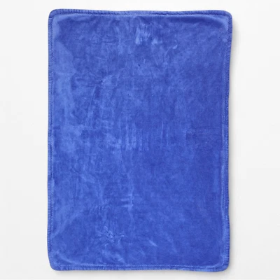 Manta de bebé Pottery Barn para niños azul liso suave felpa terciopelo cuna cochecito Foto 1 de 4