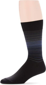 Perry Ellis Herren Portfolio Mikrofaser Luxus Socken horizontale Streifen schwarz 7-12 - Bild 1 von 1