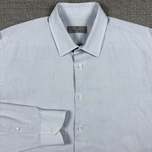 CANALI Men's Shirt 16 1/2 16.5 42 Long Sleeve Classic Fit White Made in Italy - Picture 1 of 9