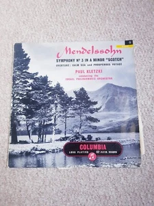 Mendelssohn Symphony N:3 in Minor "Scotch "overture calm sea Paul Kletzki RARE - Picture 1 of 5