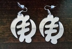 Pendientes Gye Nyame, grandes o pequeños, madera, oro acrílico espejo, negro - Imagen 1 de 12