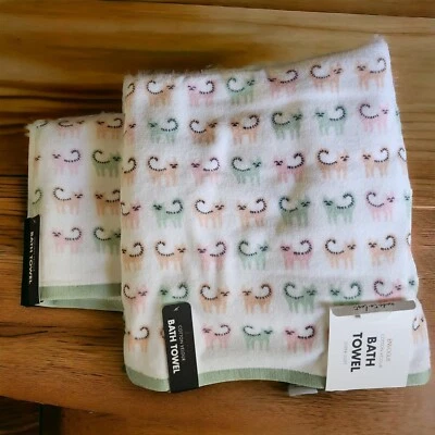 Toallas de baño Envogue 2 piezas terciopelo gato pastel colorido algodón multicolor suave Foto 1 de 2