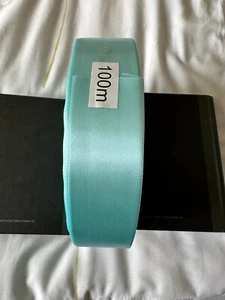 54033 - Bargain 38mm Single Faced Satin Ribbon: SEA MIST - 100 METER FULL ROLL - Picture 1 of 2