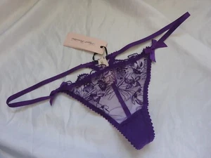12, Agent Provocateur Jayce G-string, embroidered mesh, Purple, AP size 4,NEW - Picture 1 of 9