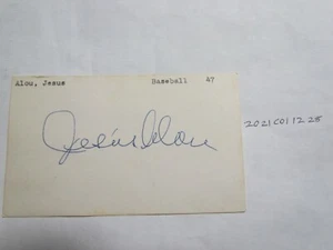 Jesus Alou Signed Index Card Beckett Pre-Certified  - Picture 1 of 2