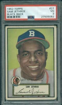 1952 Topps #27 Sam Jethroe Black Back PSA 3 Bos Braves  (5082) - Image 1 of 2