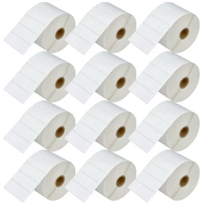 12 rollos de papel perforado dirección térmica 2000 etiquetas P/R 3"X1" para Zebra GC420t - Imagen 1 de 12