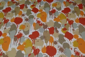 MILL CREEK NEDDICK ORANGE MODERN ART ABSTRACT OUTDOOR FABRIC BY THE YARD 54"W - Picture 1 of 5