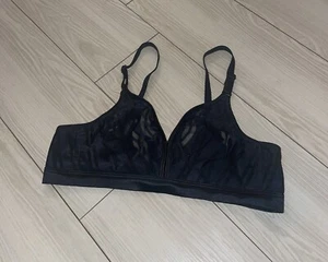 Vintage Warners 01013 Naked Stripes Unlined Wire Free Sheer Womens 36B Black - Picture 1 of 6