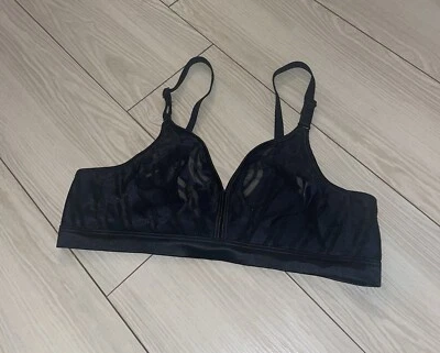 Vintage Warners 01013 Naked Stripes Unlined Wire Free Sheer Womens 36B Black - Image 1 of 4