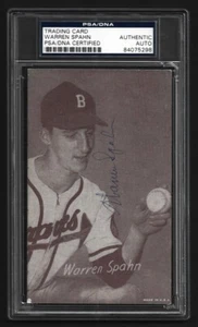 ACE PITCHER! Boston Braves Star WARREN SPAHN PSA/DNA Exhibit Card Autographed - Picture 1 of 3