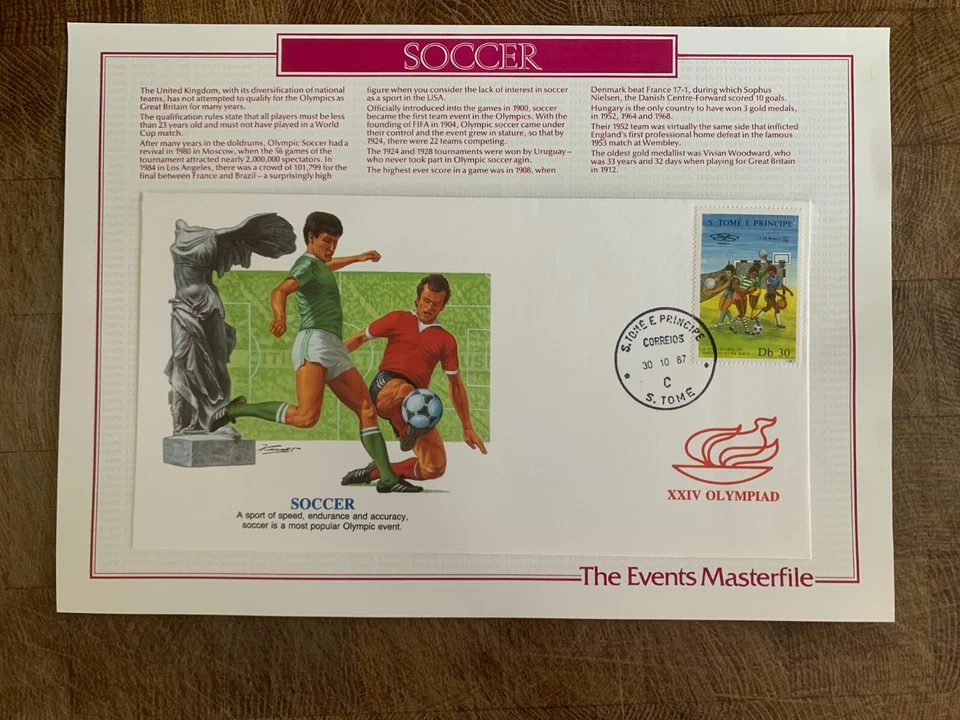 SAO TOME ET PRINCIPE STP 1987 FDC OLYMPIAD OLYMPIC GAMES SOCCER FOOTBALL - Image 1 of 1