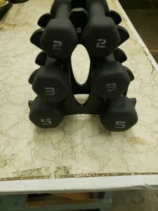 Neoprene Dumbells, 20lbs, With Rack. (2-2lbs,2-3lbs,2-5lbs + Storage Rack) - Picture 1 of 7