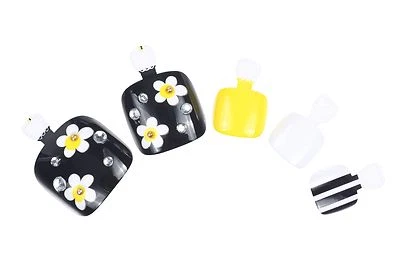 24pcs False Toe Nail Tips Full Cover Artificial Toenails Fake Nail Art Salon - Image 1 of 4