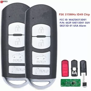 2*Llavero remoto de repuesto 315 MHz ID49 para Mazda 3 6 Miata 2014-16 - SKE13D01 - Imagen 1 de 1