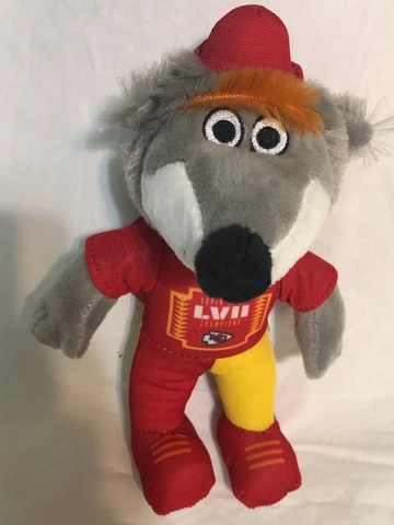 KANSAS CITY CHIEFS SUPERBOWL CHAMPIONS 8 INCH MASCOT PLUSH KC WOLF Cover