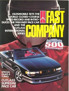 1988 Oldsmobile Indy 500 Cutlass & Cutlass International Models Sales Brochure - Picture 1 of 1