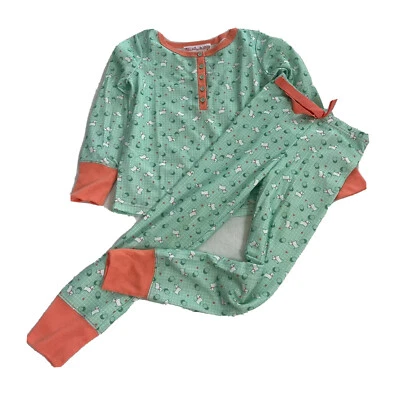 AMERICAN GIRL BEFOREVER девочек набор Scotty собаки пижамы размер маленький зеленый/оранжевый - Изображение 1 из 4