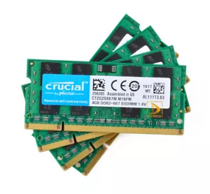 4pcs Crucial 4GB 2Rx8 PC2-5300S DDR2 667Mhz 200Pin RAM Memory Laptop SO-DIMM^! - Picture 1 of 14