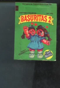 Paquete de 2 tarjetas para niños Basuritas sin abrir con cubo de basura Tazos cera GPK - Imagen 1 de 1