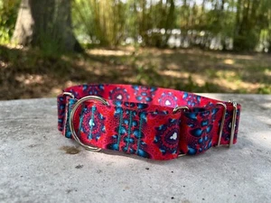 1.5" Wide Martingale Adjustable Dog Collar - Colorful Pink Martingale Collar USA - Picture 1 of 5