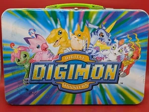 RARE VINTAGE DIGIMON DIGITAL MONSTERS FIGURINE CARRYING CASE METAL 2000  - Picture 1 of 12